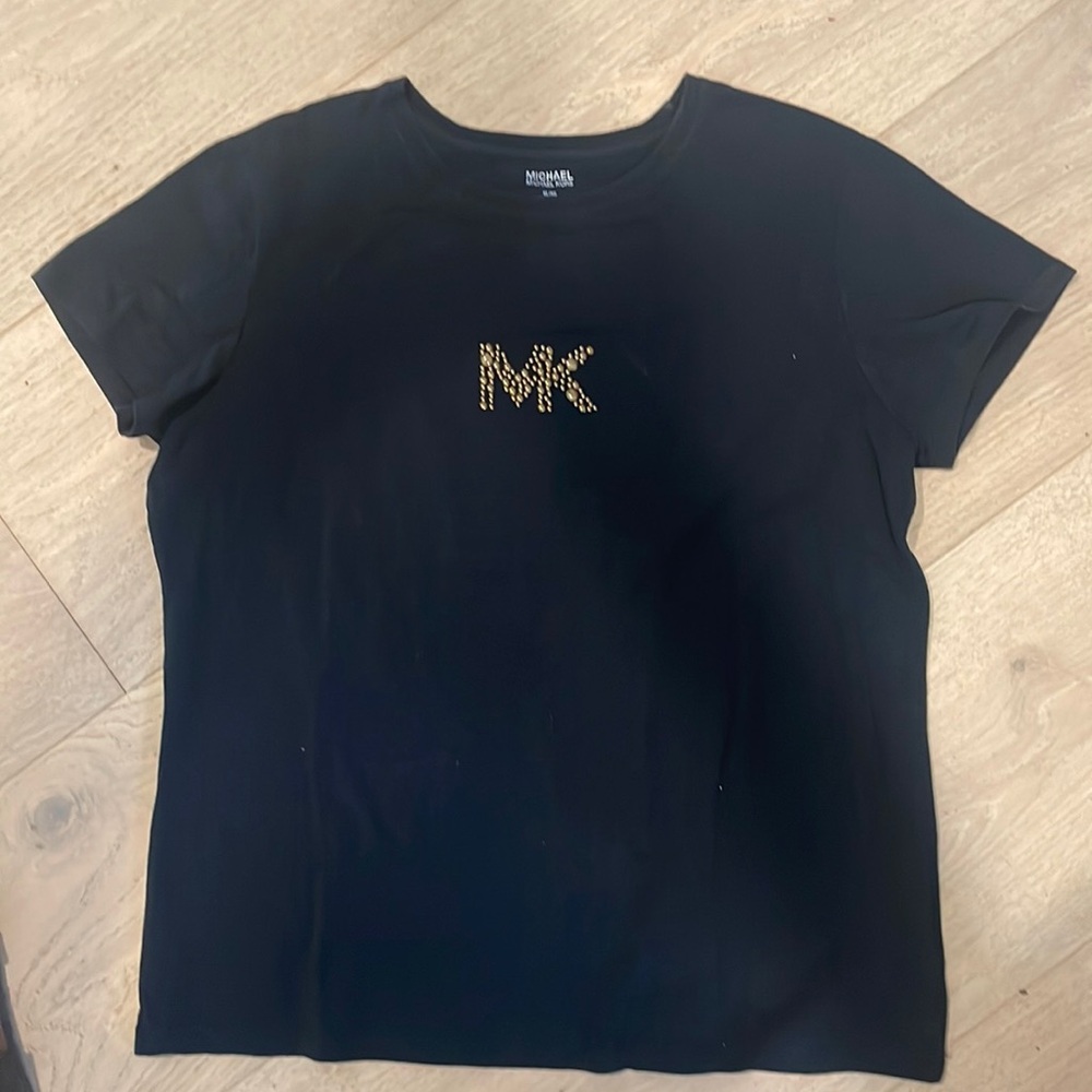 MK Michael Kors‎ vintage black Gold MK studded size XL
